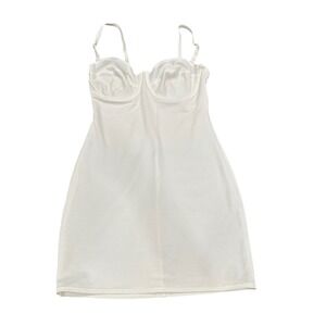 Nip Tuck & Boost White Mini Slip Dress Underwire Bust Bodycon Adjustable Straps